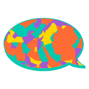 interkulturelle kommunikation mit der cuco app. symbol bunte sprachblase