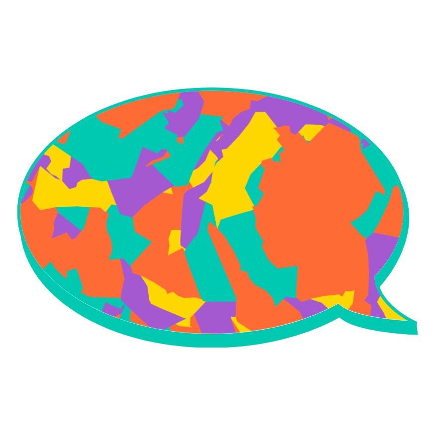 interkulturelle kommunikation mit der cuco app. symbol bunte sprachblase